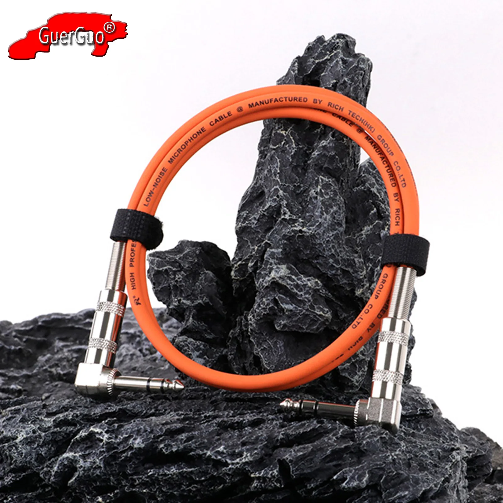 Rechtwinkliges 6,35mm bis 6,35mm Stereo-Audio-Verlängerung kabel trs Zoll Klinkenlautsprecher-Verstärker kabel für Gitarren effekt pedale Tastatur Image