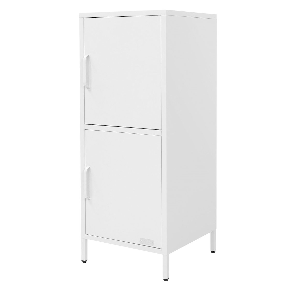 ML-Design Aktenschrank aus Stahl, Weiß, 40×101,5×40 cm, Büroschrank mit 2 Türen und verstellbaren Böden Image