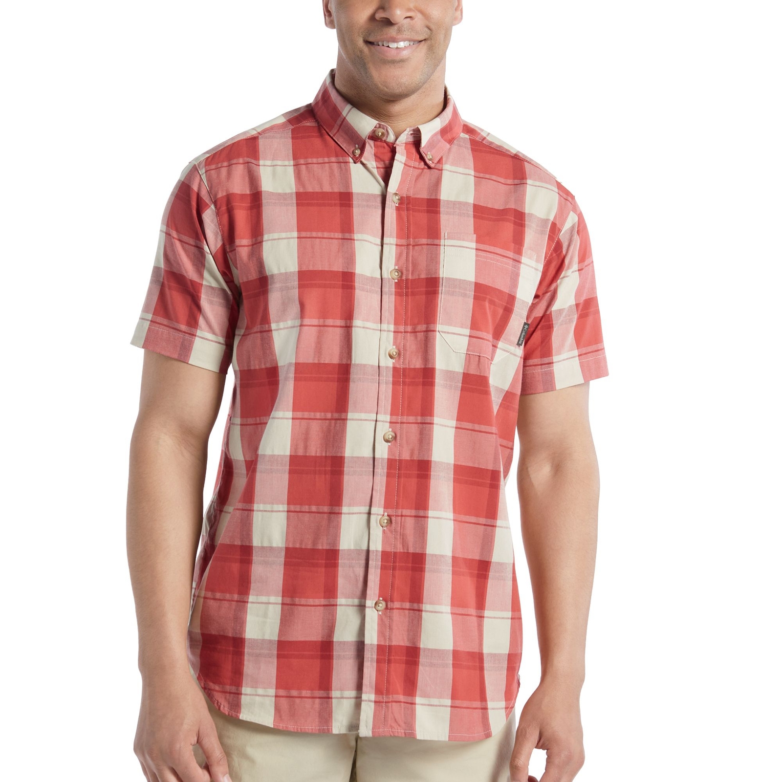 Columbia Men's Rapid Rivers II Short Sleeve (Size XXL) Washed Red, Cotton,Elastine