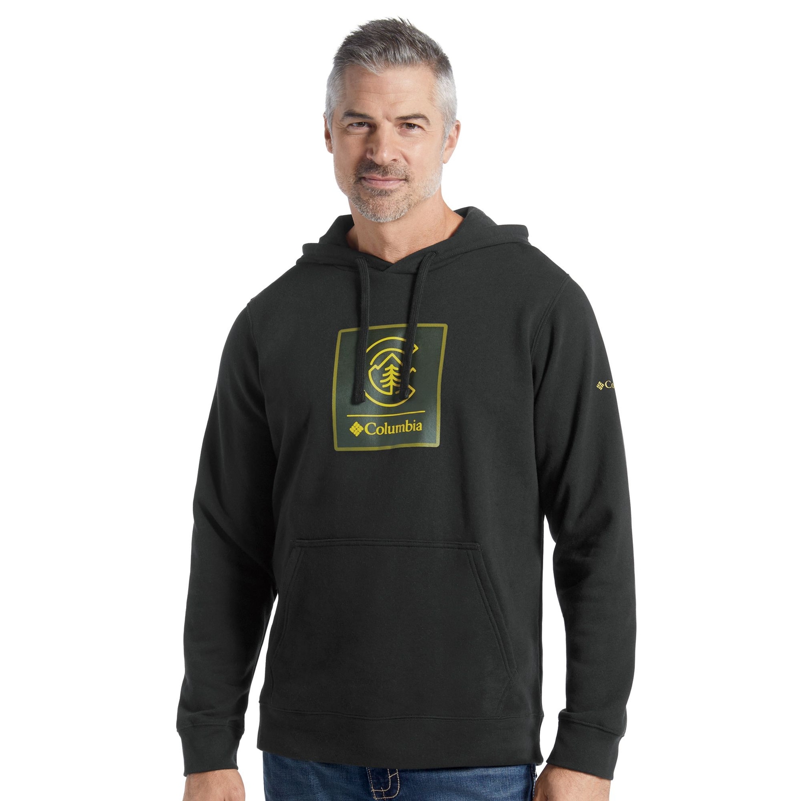 Columbia Men's Trek Graphic Hoodie (Size 2X) Black, Cotton,Polyester
