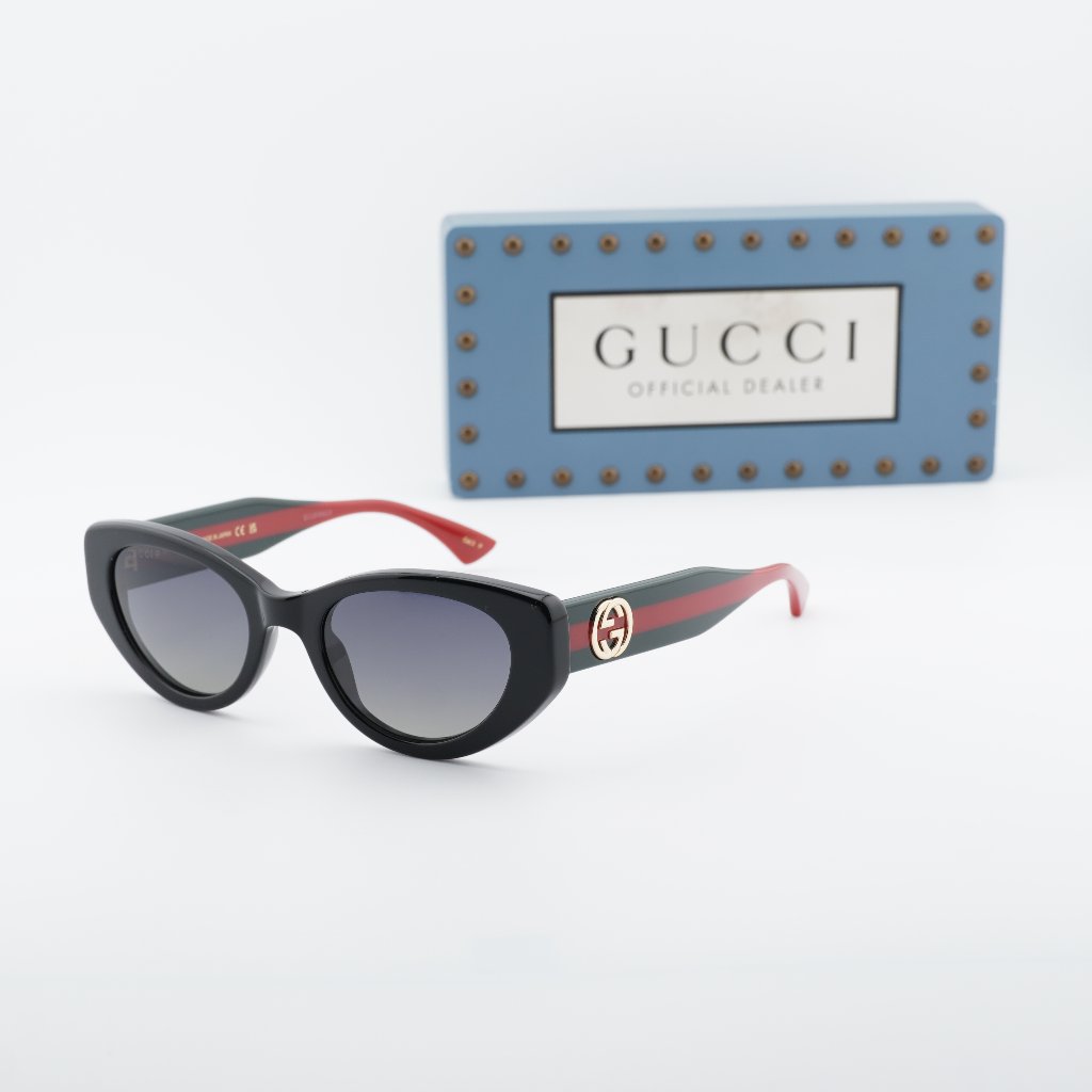 Gucci Accessories | Gucci Gg1862s 005 Cat Eye Sunglasses - Black Green/Grey Gradient | Color: Black/Gray | Size: 52 - 21 - 145