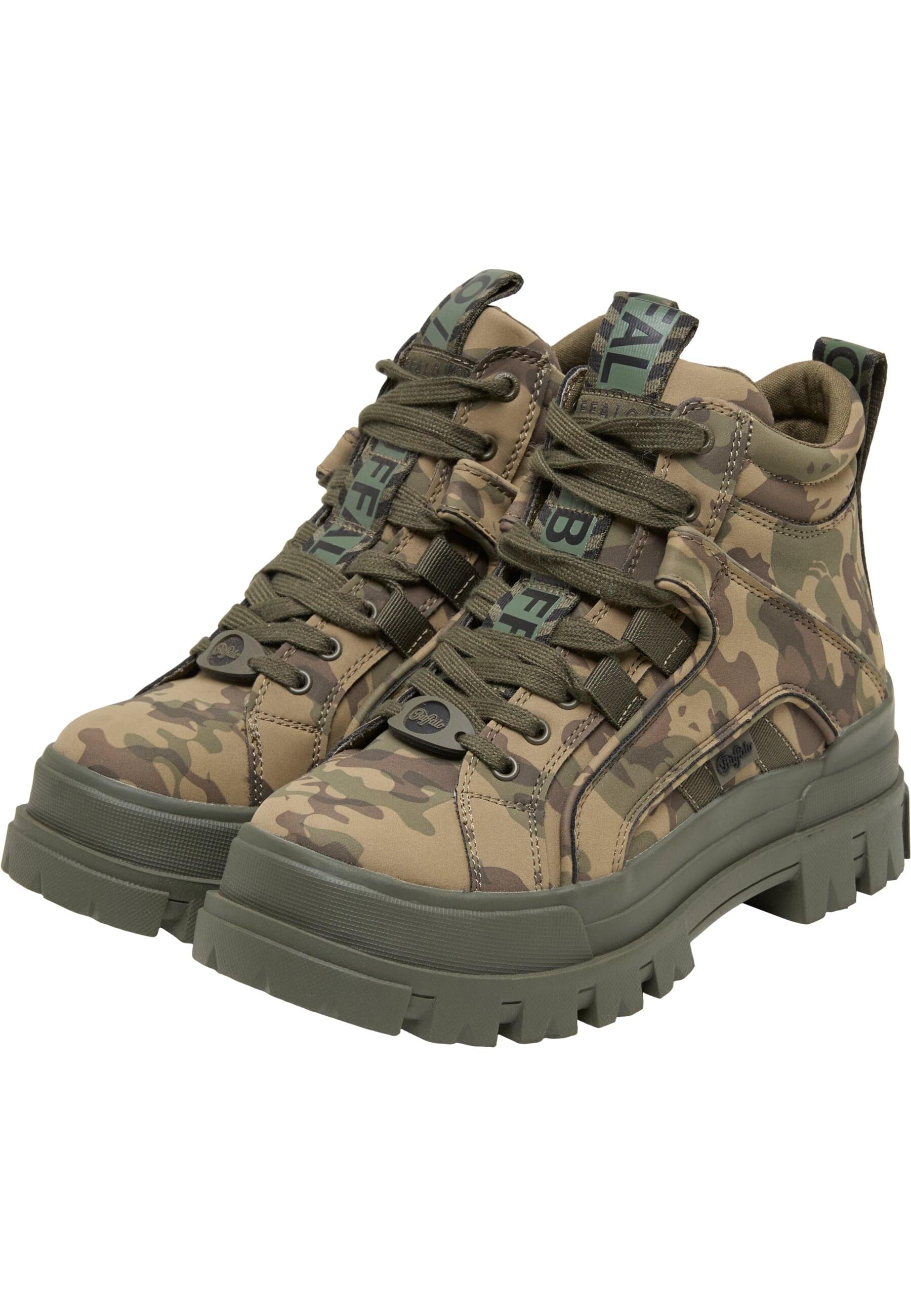 Stiefel BUFFALO "Buffalo ASPHA NC MID - VEGAN NUBUCK", Damen, Gr. 38, khaki, Polyurethan, unifarben, Schuhe Stiefel