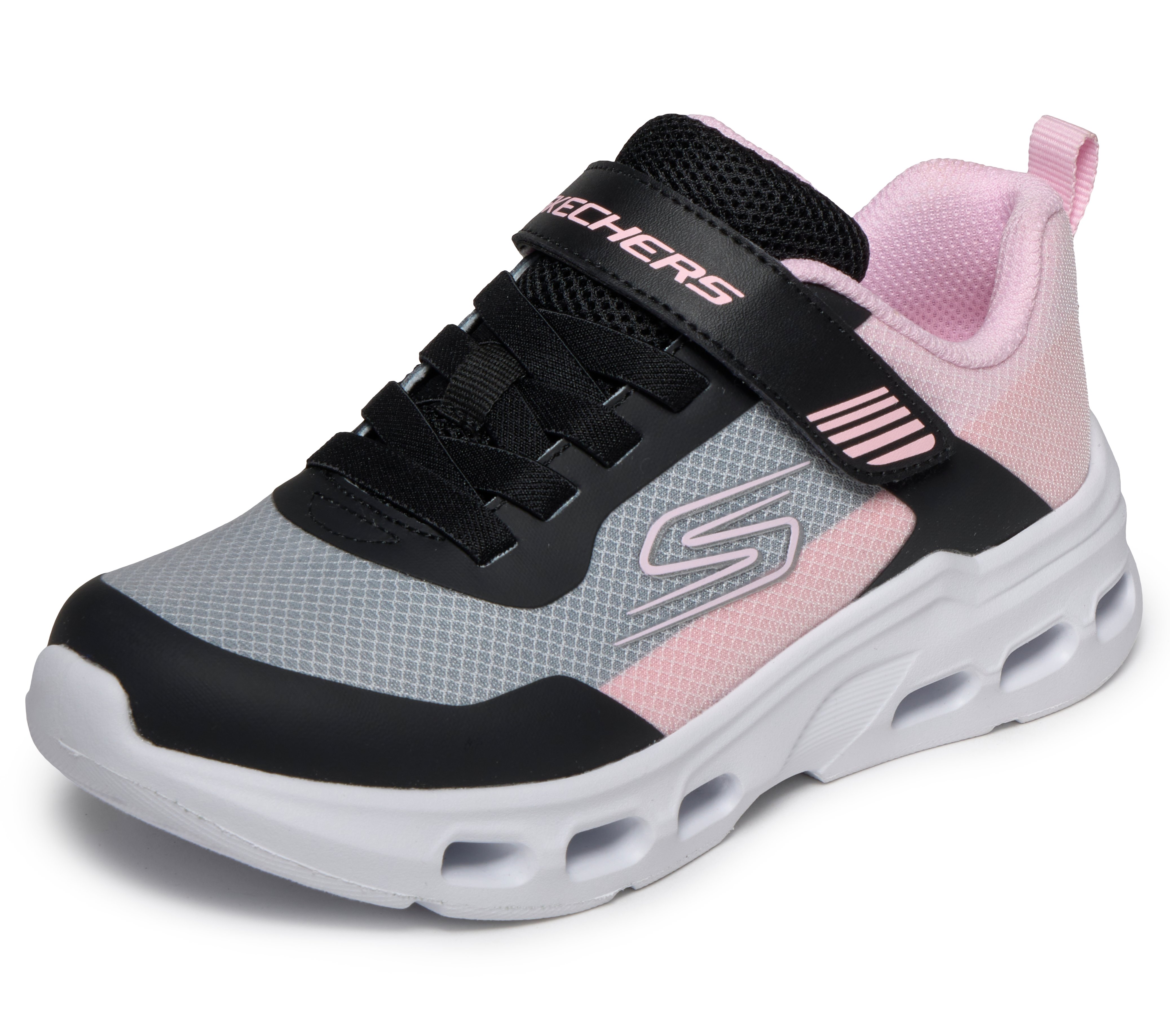 Sneaker SKECHERS "SKECHERS GLIDE-STEP AERO", Damen, Gr. 31, schwarz, multi, Schuhe Sneaker, Sportschuh mit Klett, Größenschablone zum Download
