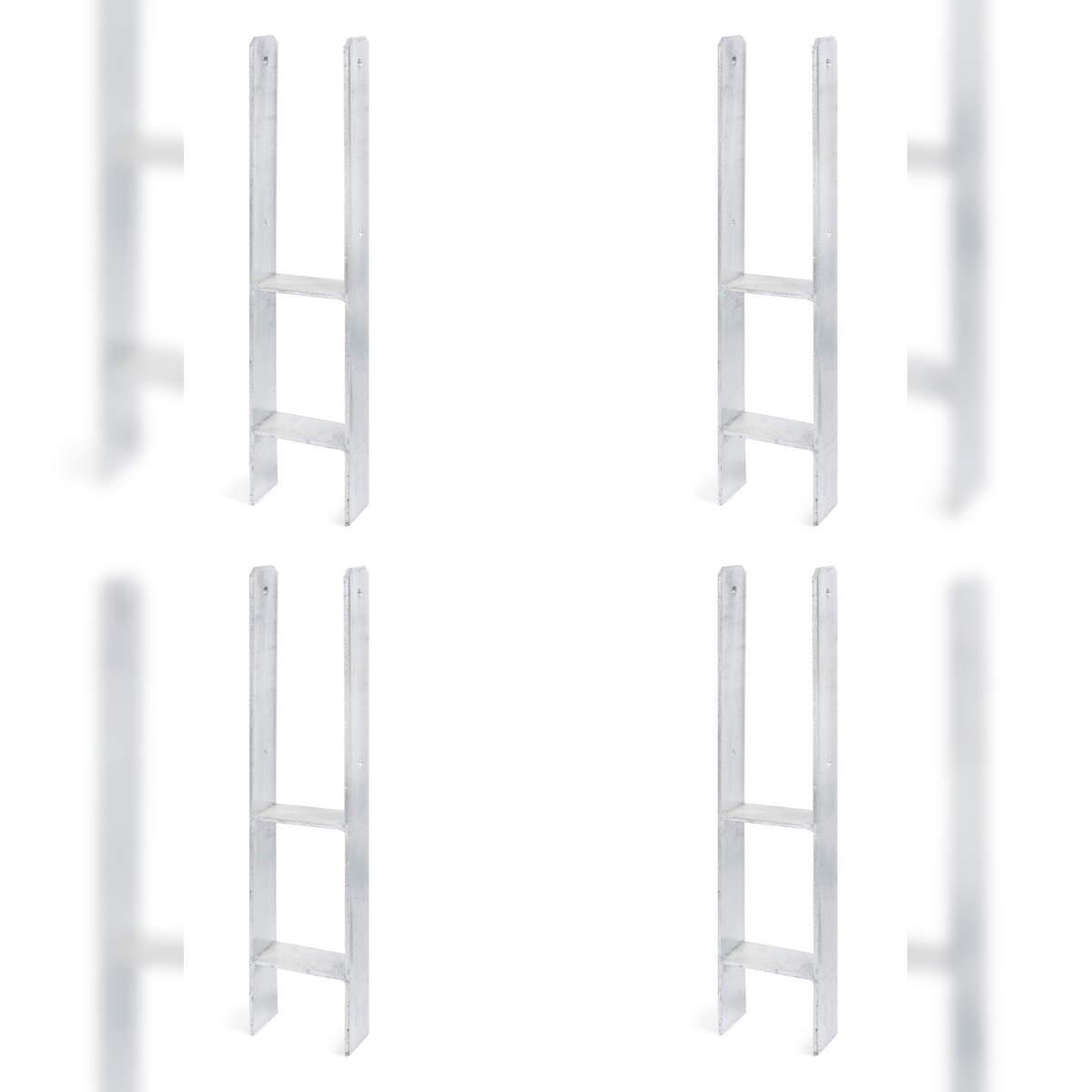 Alberts 4 x H-Pfostenträger, 121x600 mm, Materialstärke 6 mm, Tiefe 60 mm, feuerverzinkt Image