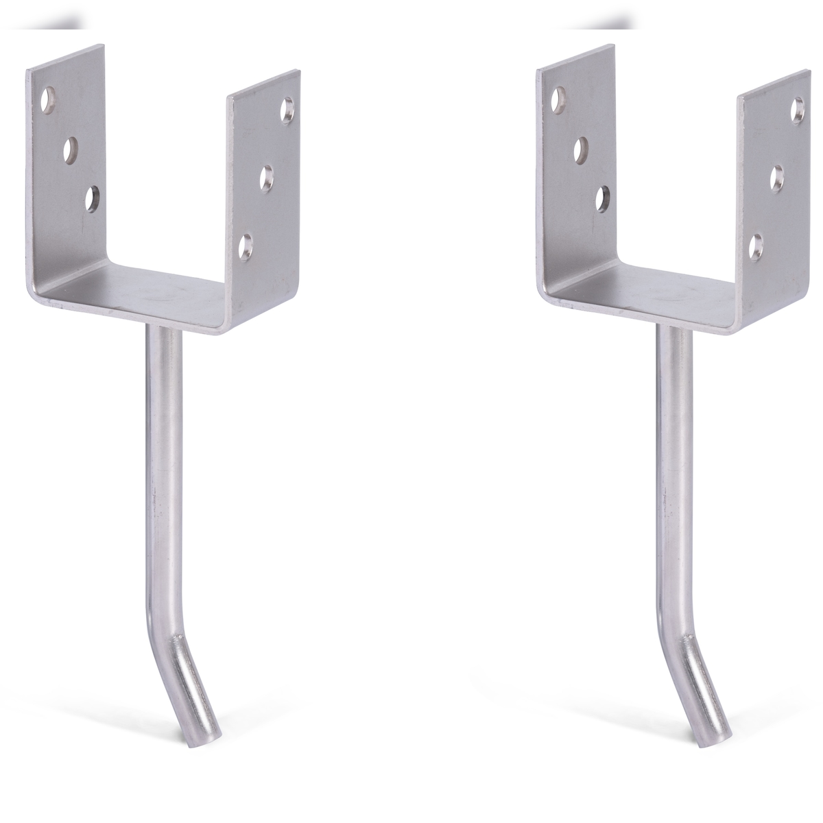 Alberts 2 x U-Pfostenträger mit Rundstahl-Betonanker, 91x104 mm, Betonanker 200 mm, feuerverzinkt, zum Einbetonieren Image