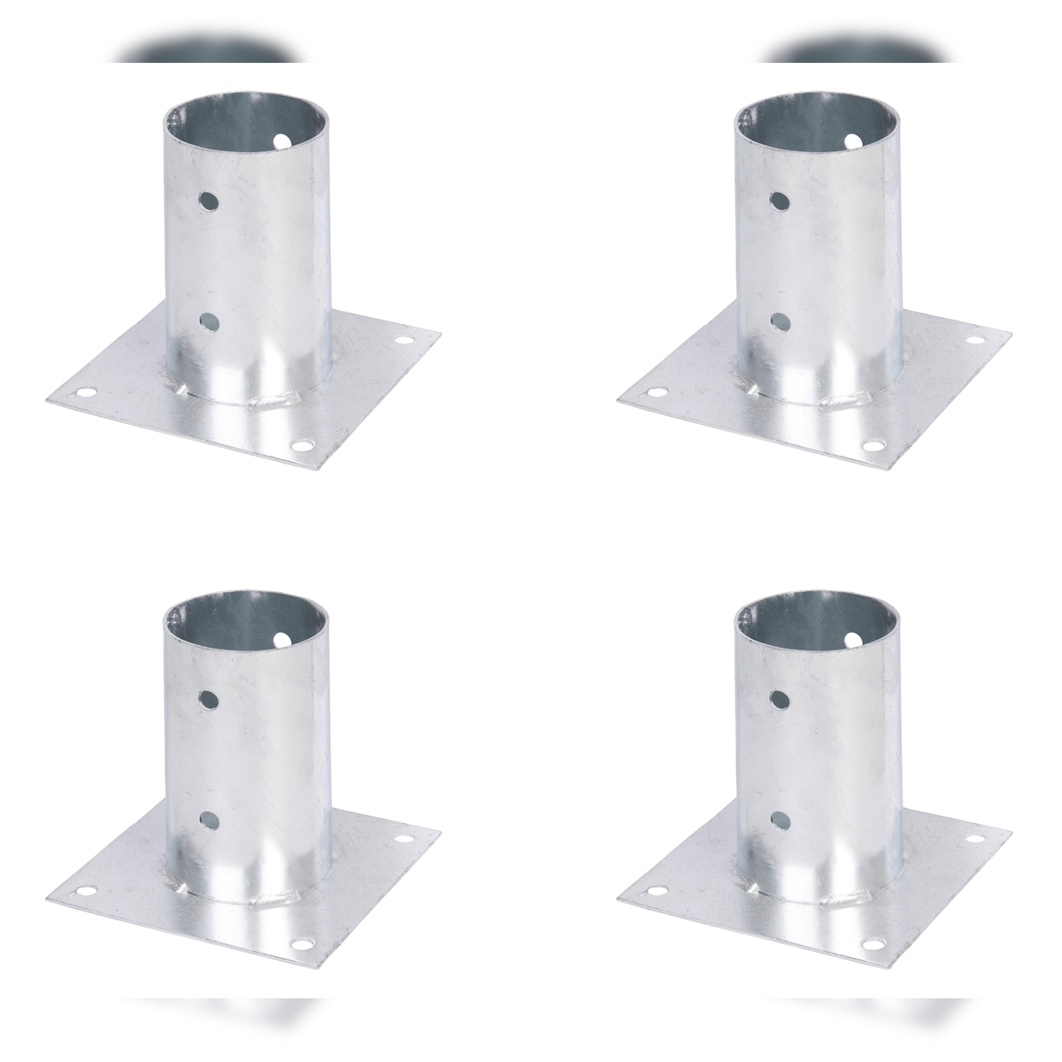 Alberts 4 x Aufschraubhülse für Rundholzpfosten, Ø81 mm, feuerverzinkt, zum Aufschrauben Image