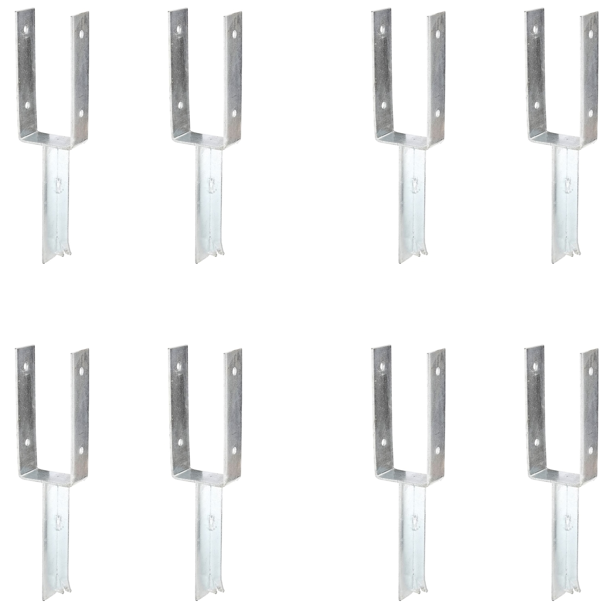 Alberts 8 x U-Pfostenträger mit Betonanker aus T-Eisen, 91x200 mm, feuerverzinkt, zum Einbetonieren, Betonanker 200 mm Image