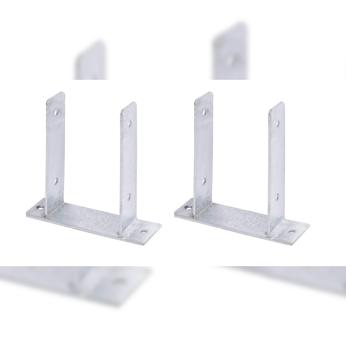 Alberts 2 x U-Pfostenträger, zum Aufschrauben, für Holzpfosten 121 mm, Höhe 200 mm, feuerverzinkt Image