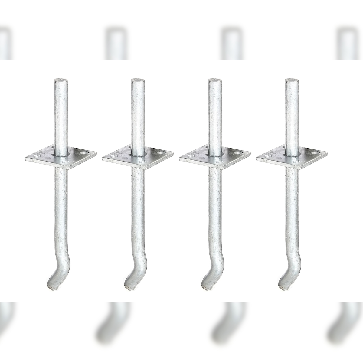 Alberts 4 x I-Pfostenträger, Stift Ø16x100 mm, Betonanker 200 mm, Platte 70x70 mm, feuerverzinkt, zum Einbetonieren Image