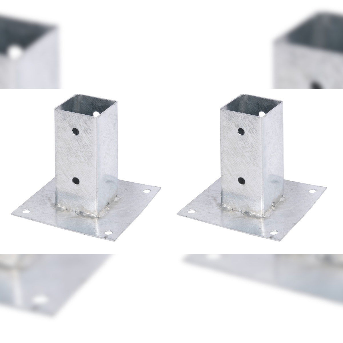 Alberts 2 x Aufschraubhülse für Vierkantholzpfosten, 61x61 mm, feuerverzinkt, zum Aufschrauben Image