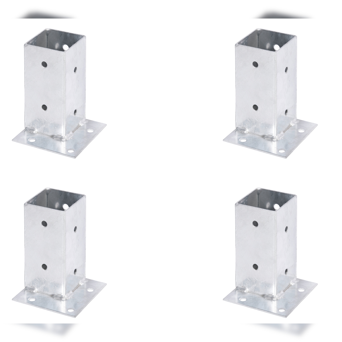 Alberts 4 x Aufschraubhülse, Befestigung an Ecken, 71x71 mm, feuerverzinkt, zum Aufschrauben Image