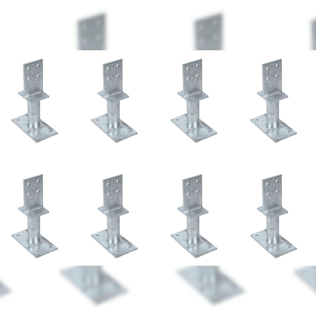 Alberts 8 x T-Pfostenträger mit Steg, Betonanker 150 mm, Steghöhe 130 mm, feuerverzinkt, zum Einbetonieren Image