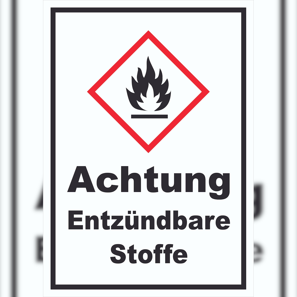 HB-Druck Schild Entzündbare Stoffe Flamme hochkant A6 Rückseite selbstklebend Image