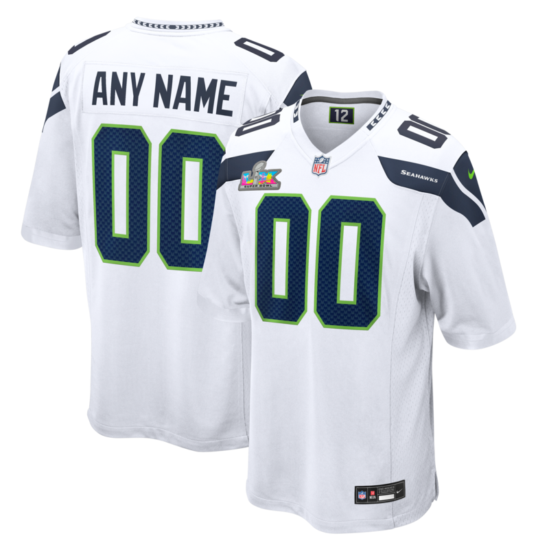 Seattle Seahawks Nike Game Auswärtstrikot Super Bowl LX Patch - Personalisiert - Herren Image