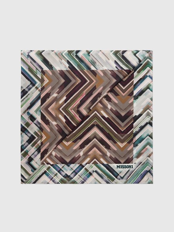 Scarf With Zigzag Print - Gray - Missoni Scarves