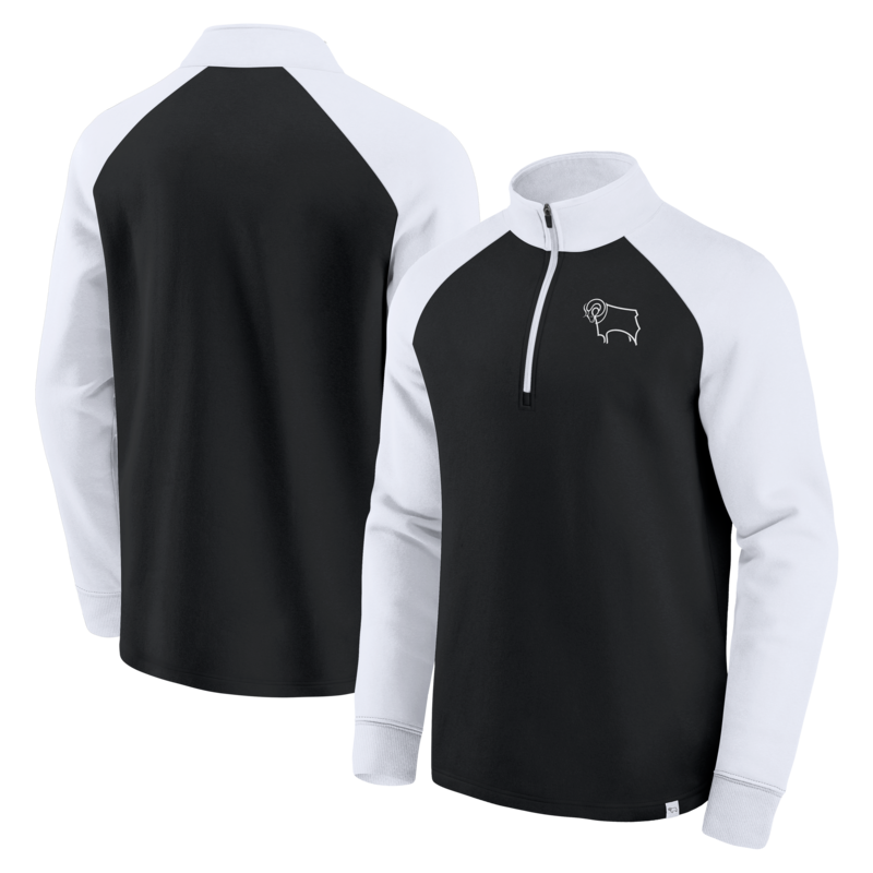 Derby County Sweatshirt mit 1/4-Reißverschluss – Schwarz – Herren Image