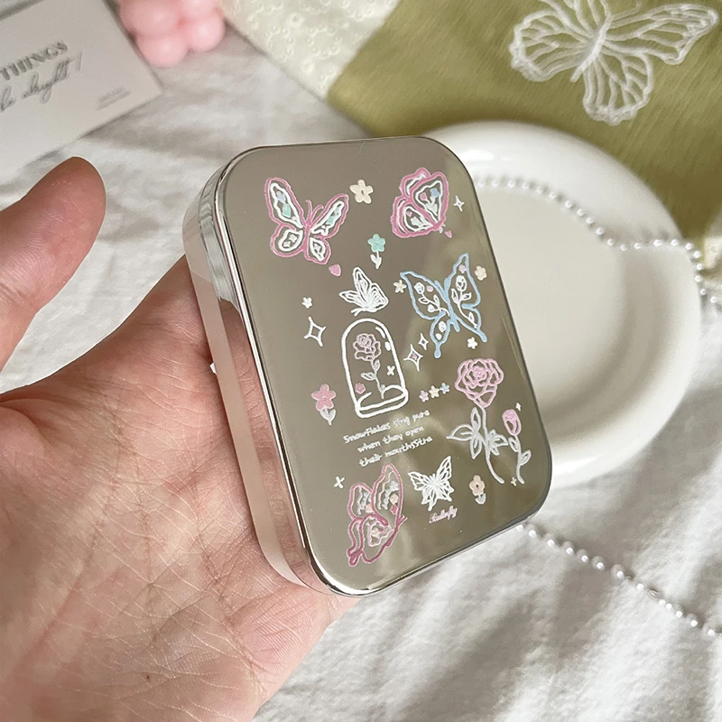 Mini étui à lentilles de Contact carré Portable avec miroir, Mini boîte à lentilles de Contact, conteneur de lentilles de Contact, Kit de rangement de trempage pour boîte à lentilles