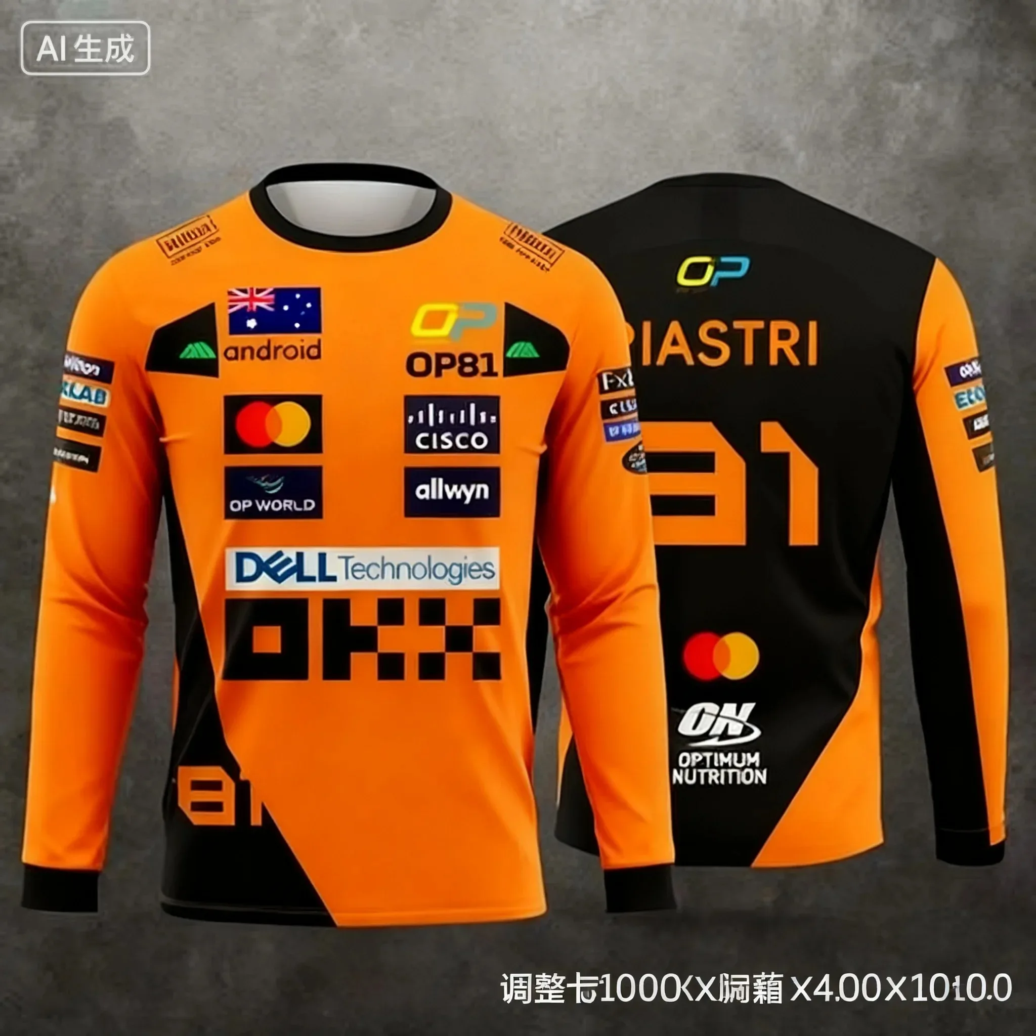 Lando Norris 2026 T-shirt à manches longues pour cyclisme de course pour hommes, combinaison de course pour sports extrêmes, chemise de sport respirante imprimée en 3D