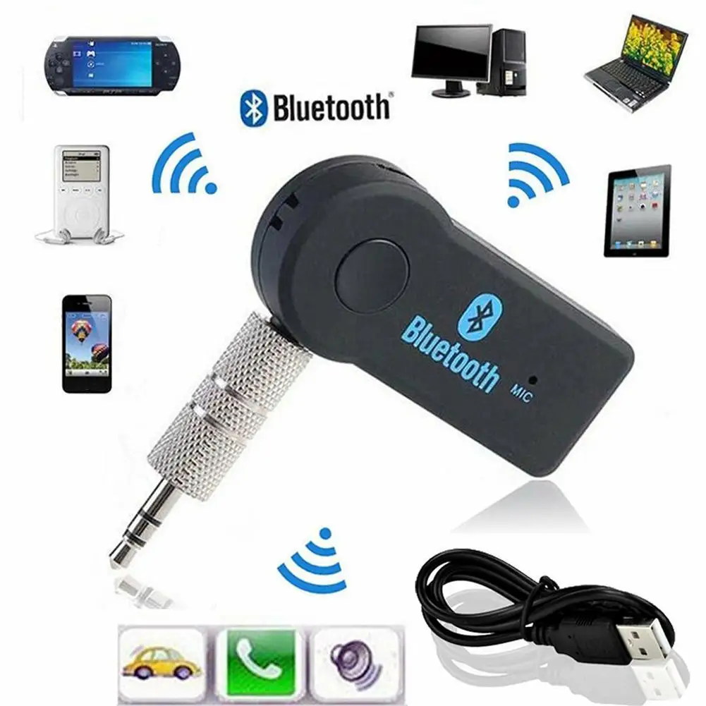 Adattatore Adattatore USB 3 in 1 Ricevitore Bluetooth wireless Trasmettitore Ricevitore audio Caricatore per auto Bluetooth Aux per auto per kit auto