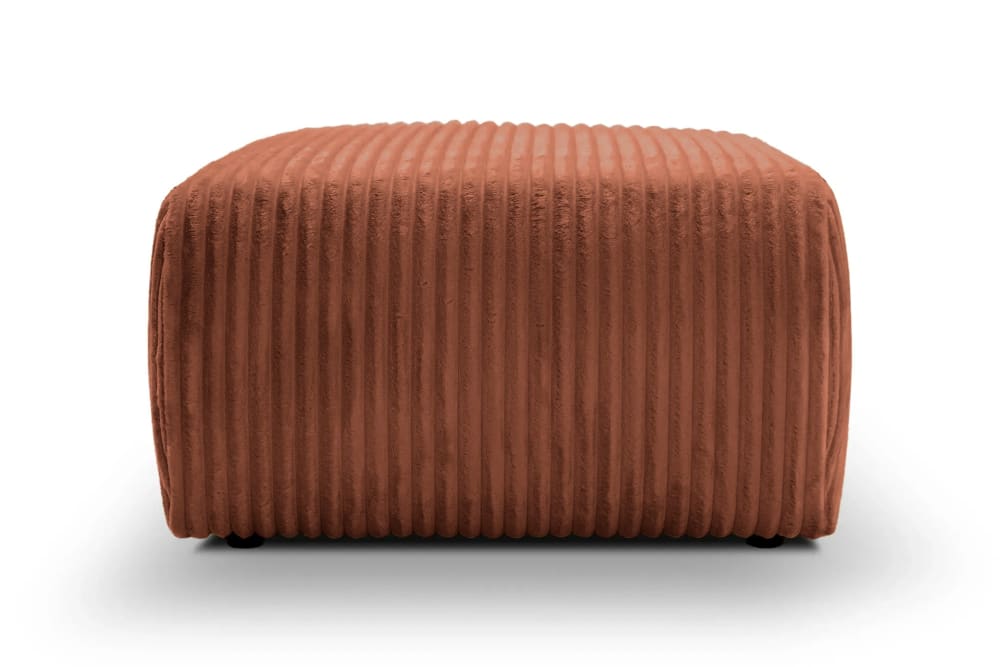 Pouf en velours côtelé Terracotta 74x74x41