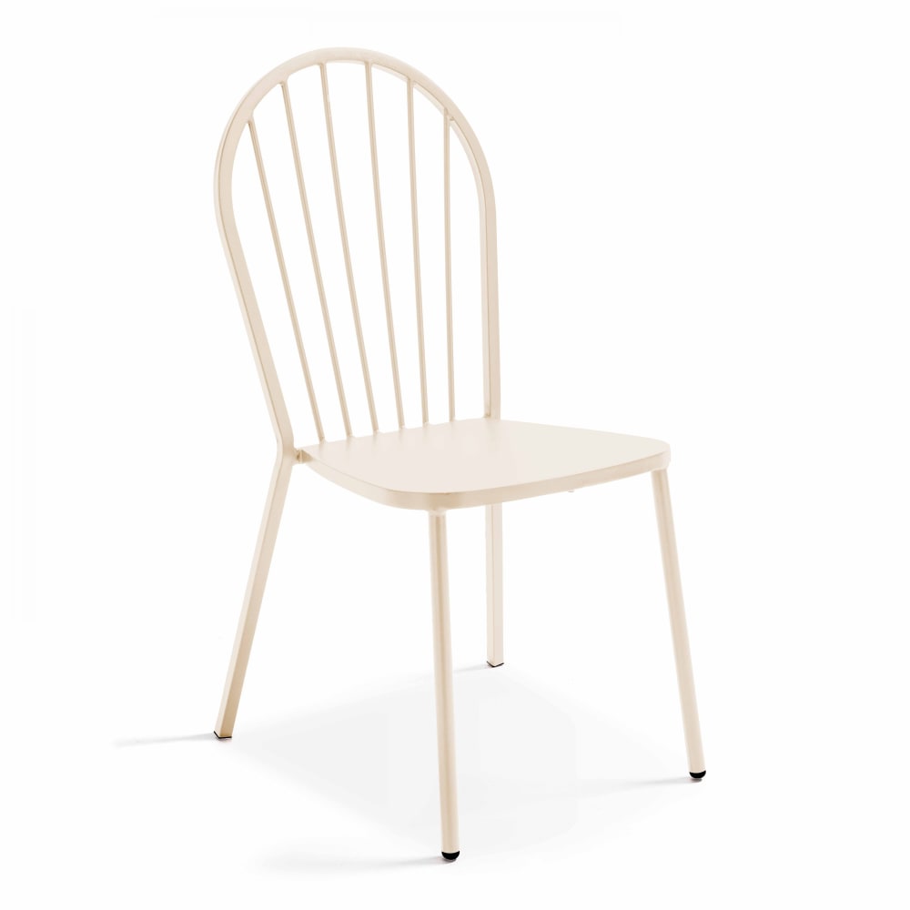 Chaise bistrot en métal ivoire
