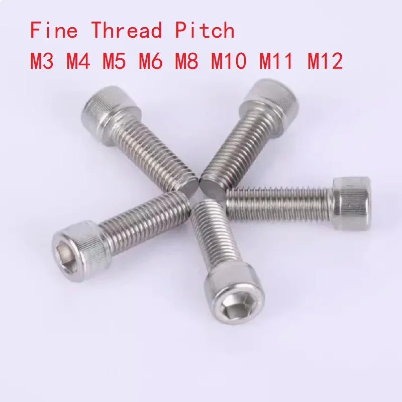 Feingewindesteigung M3 M4 M5 M6 M8 M10 M11 M12 Edelstahl DIN912 Innensechskant Innensechskantschraube Image