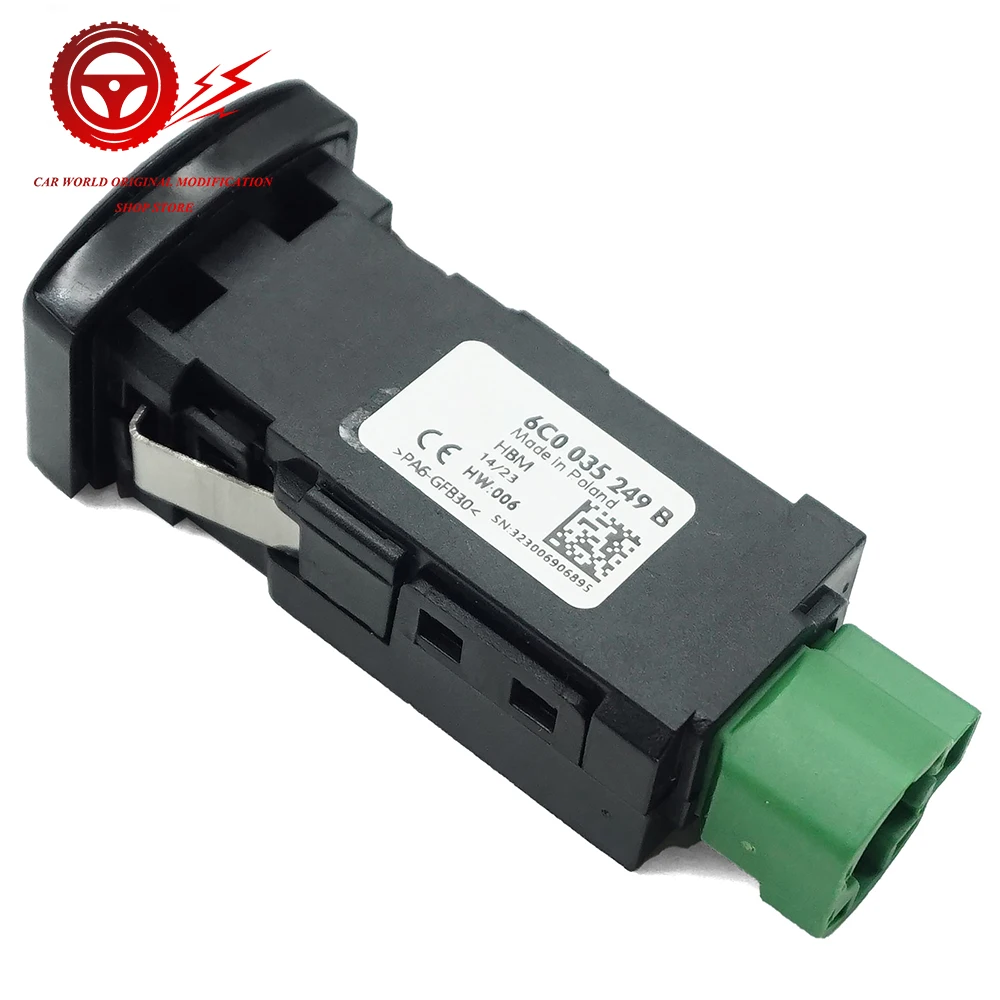 6C0035249B Für VW POLO USB AMI Adapter Steckdose Media USB Schalter MIB2 MDI 6C0 035 249 B Image