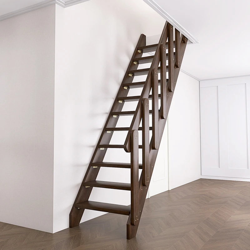 Massivholz-Lofttreppe. Gerade Innenleiter. Klettertreppe. Stepptisch. Leiter-Loft-Wohnung. Holztreppe können individuell angepasst werden Image