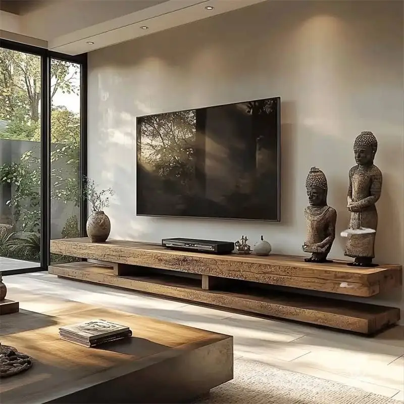 Lagerung Vertikaler TV-Ständer Design Normal Schmaler Holz Minimalistischer TV-Schrank Wohnzimmer Nordic Mueble Para Tele Möbel Zuhause Image