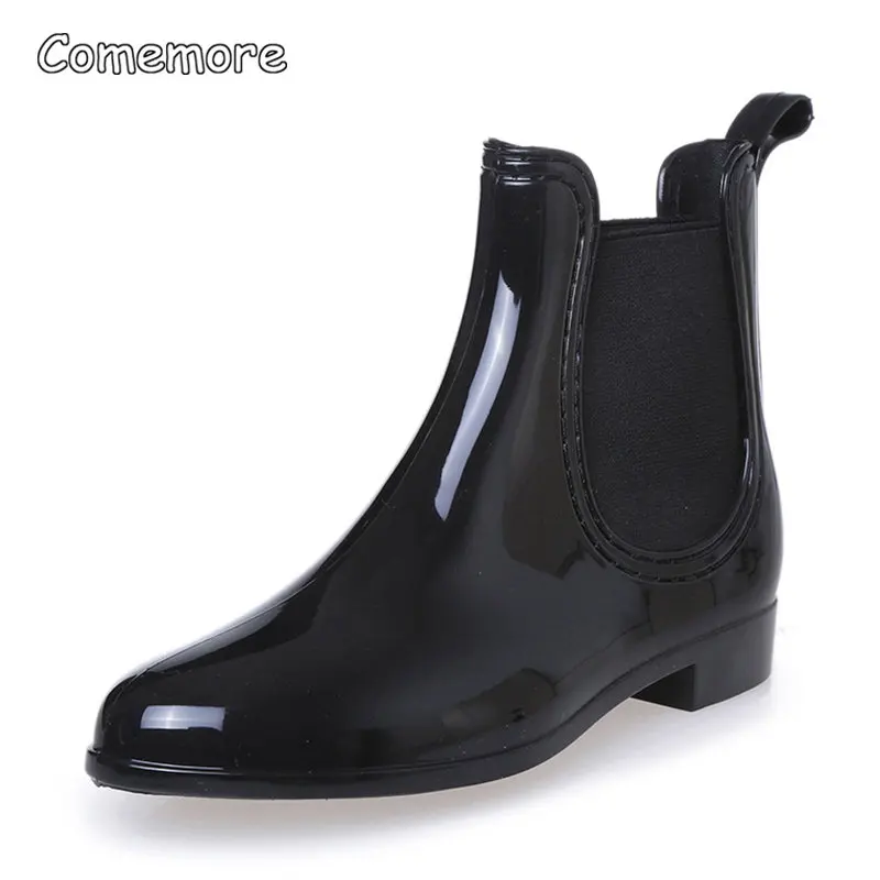 Comemore Gummi Regens tiefel Frauen wasserdichte Galoschen Schuh Damenmode Apring Schuhe Anti-Rutsch-Stiefeletten Botas Femininas