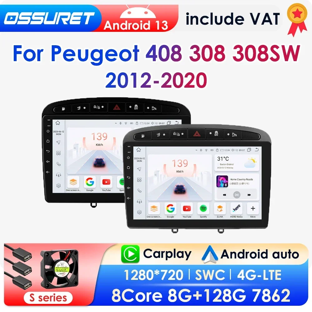 2din Carplay Android 13 Autoradio für Peugeot 360 308sw Auto Multimedia-Player Navi GPS 2din Autoradio Kamera DSP keine DVD Image