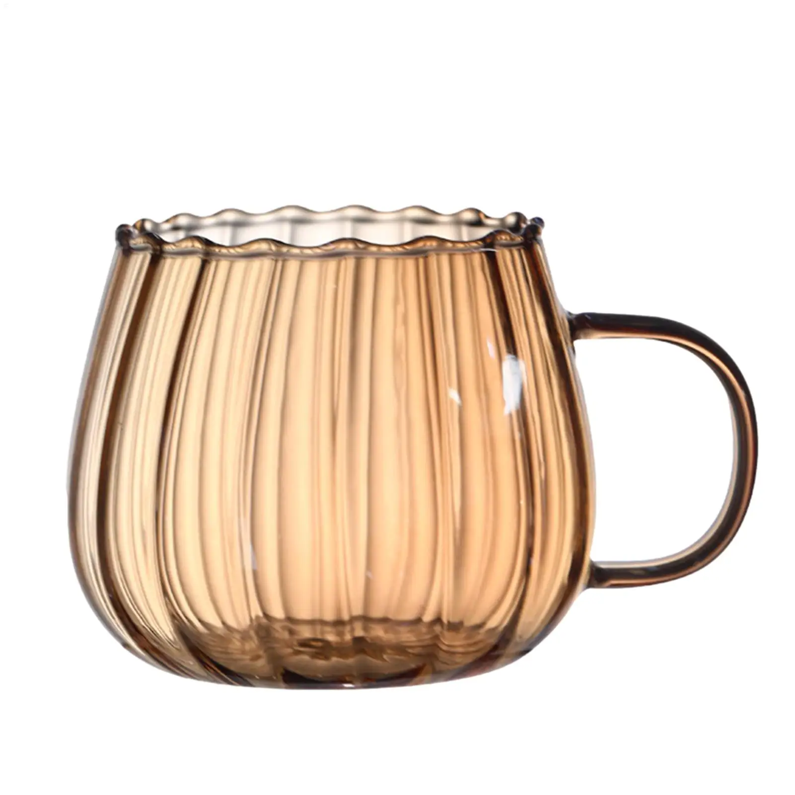 400 ml Kürbisförmige Glasbecher, spülmaschinenfeste Tassen mit großem Fassungsvermögen für Milch, Tee, Kaffee, Sojamilch, einzigartiges Getränkeservice Image