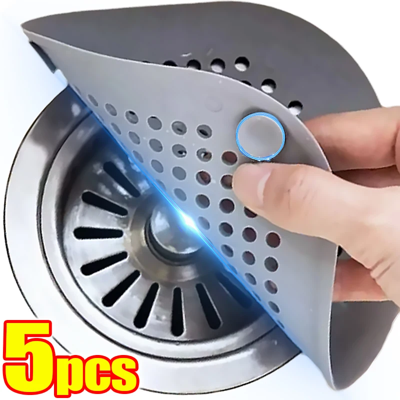 5/1 Stück Silikon-Anti-Blocking-Haarfänger für Kanalisation, Abflussfilter, Waschbecken, Badewanne, Dusche, Bodenstopper, Küche, Badezimmer, Siebe