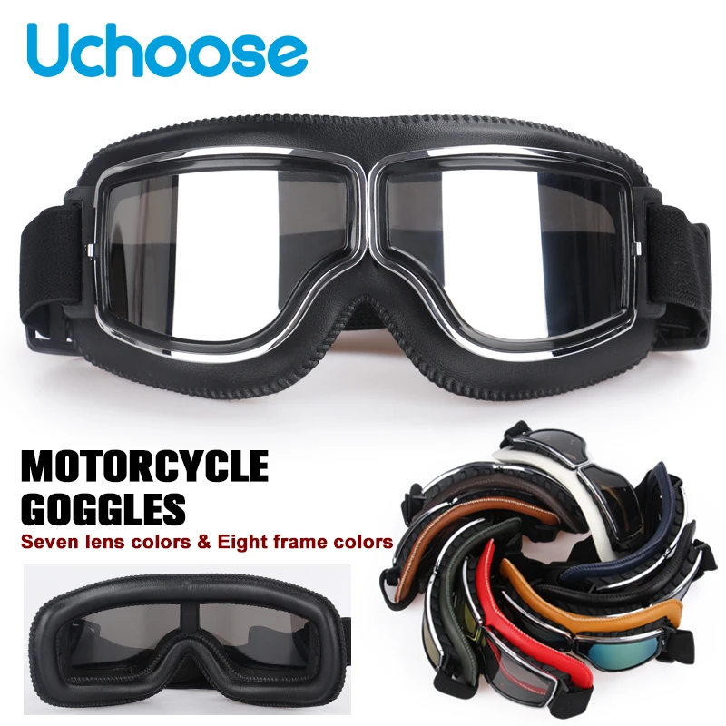 Wind dichte Fahrräder Helm brille Leder Sicherheits schutz Blends chutz Motocross Cross Country Steampunk Brille leicht zu tragen Image