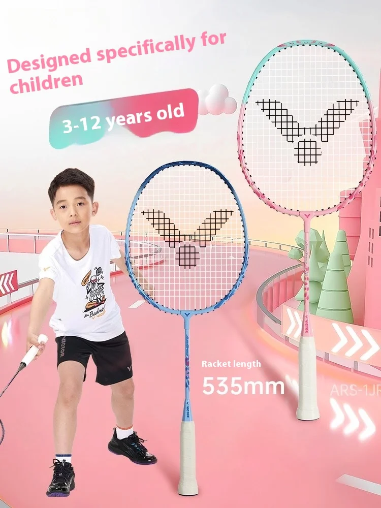 Kinder-Badmintonschläger für Grundschüler im Alter von 3 bis 12 Jahren in der Mittelstufe, Einzelschlägergeschwindigkeit Image