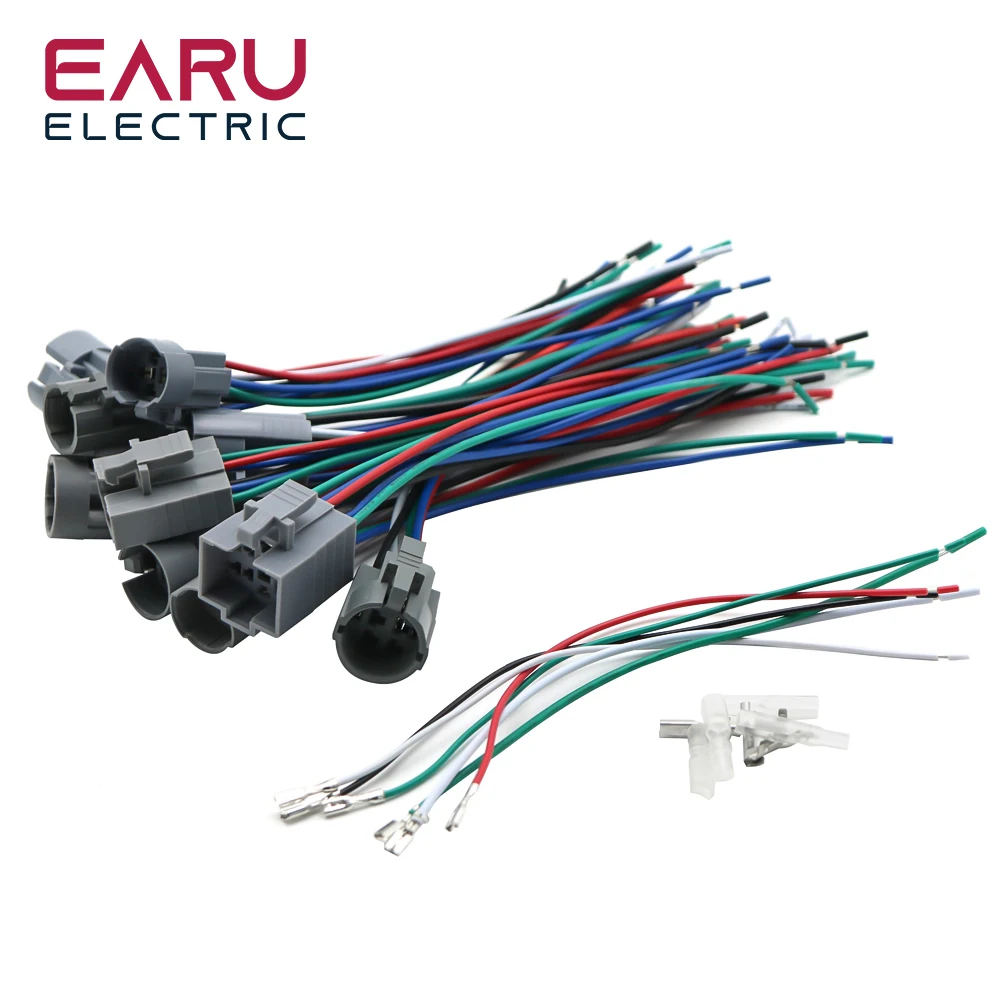 16mm 19mm 22mm 25mm Stromkabel Buchse Stecker Für Metall Druckschalter Verkabelung 2-6 Drähte Stabile Lampe Licht Taste 15cm Image