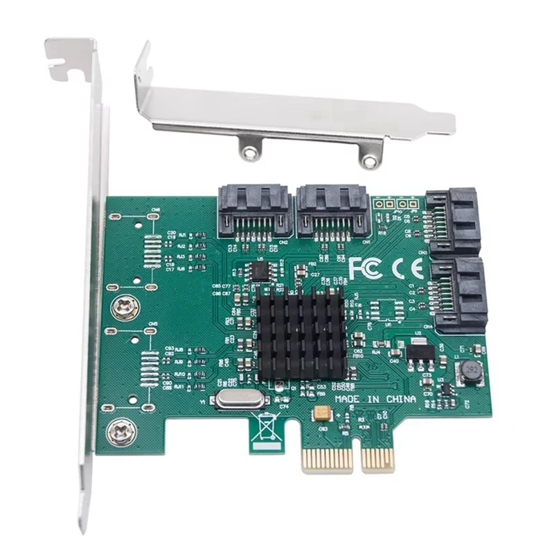 SATA PCIE Erweiterungskartenadapter PCI Express X1 auf 4-Port SATA3.0 Controller 88SE9215 Chip PCI E PCI-E SATA 3 Multiplikator Image