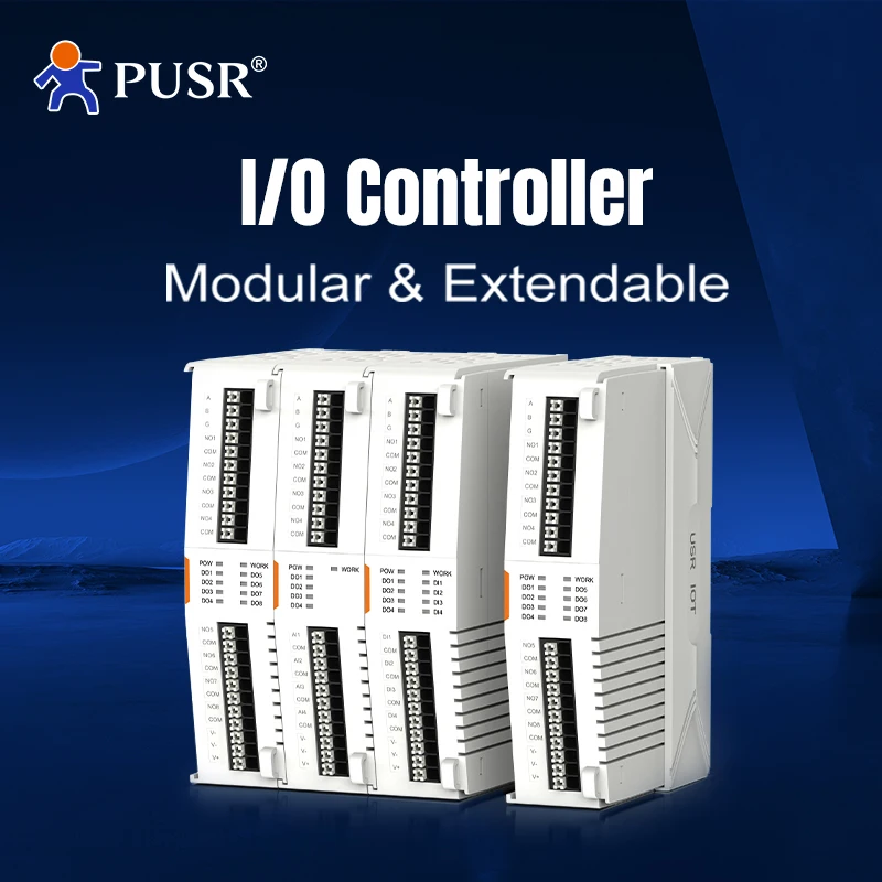 PUSR 4*AI, 4*DO/4*DI, 4*DO/4*AI, 4*AO/ 8*DO/8*DI IO Extender IO Controller IO System IO Modul IO Modulares Design Image