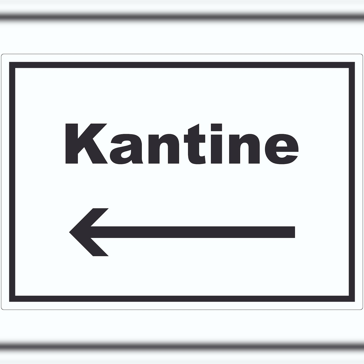 HB-Druck Kantine Aufkleber mit Text und Richtungspfeil links essen und trinken waagerecht A8 (52x74mm) Image