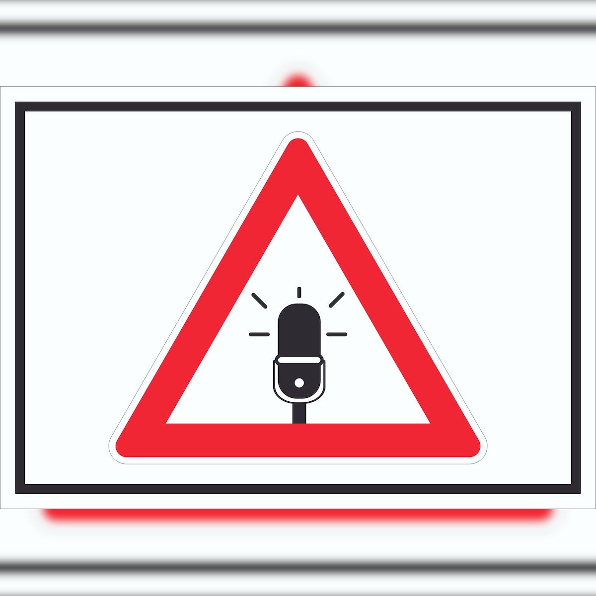 HB-Druck Achtung Audioüberwachung Schild Symbol A2 Rückseite selbstklebend Image