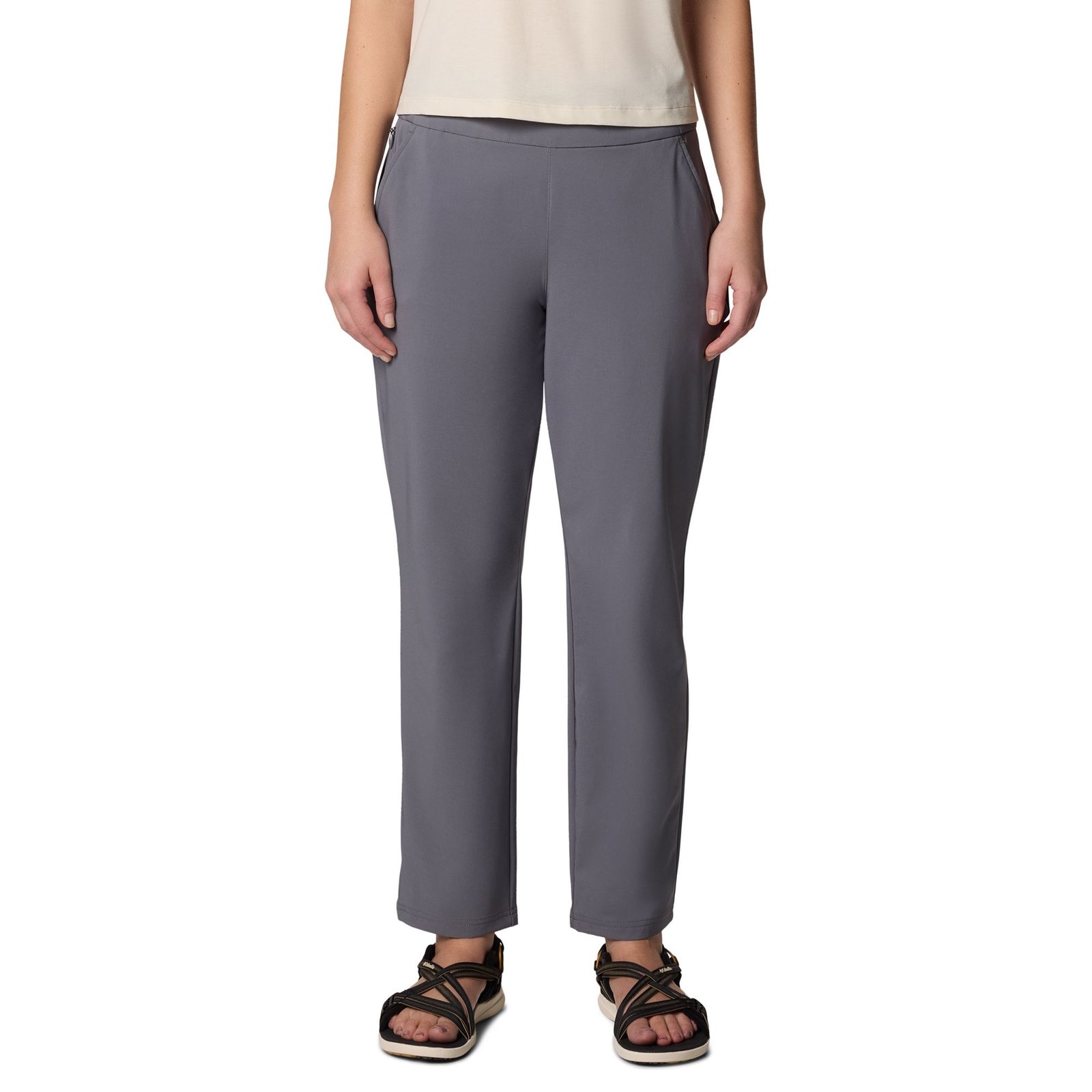 Columbia Women's All Seasons Pull-On Pant (Size M) City Grey, Polyester