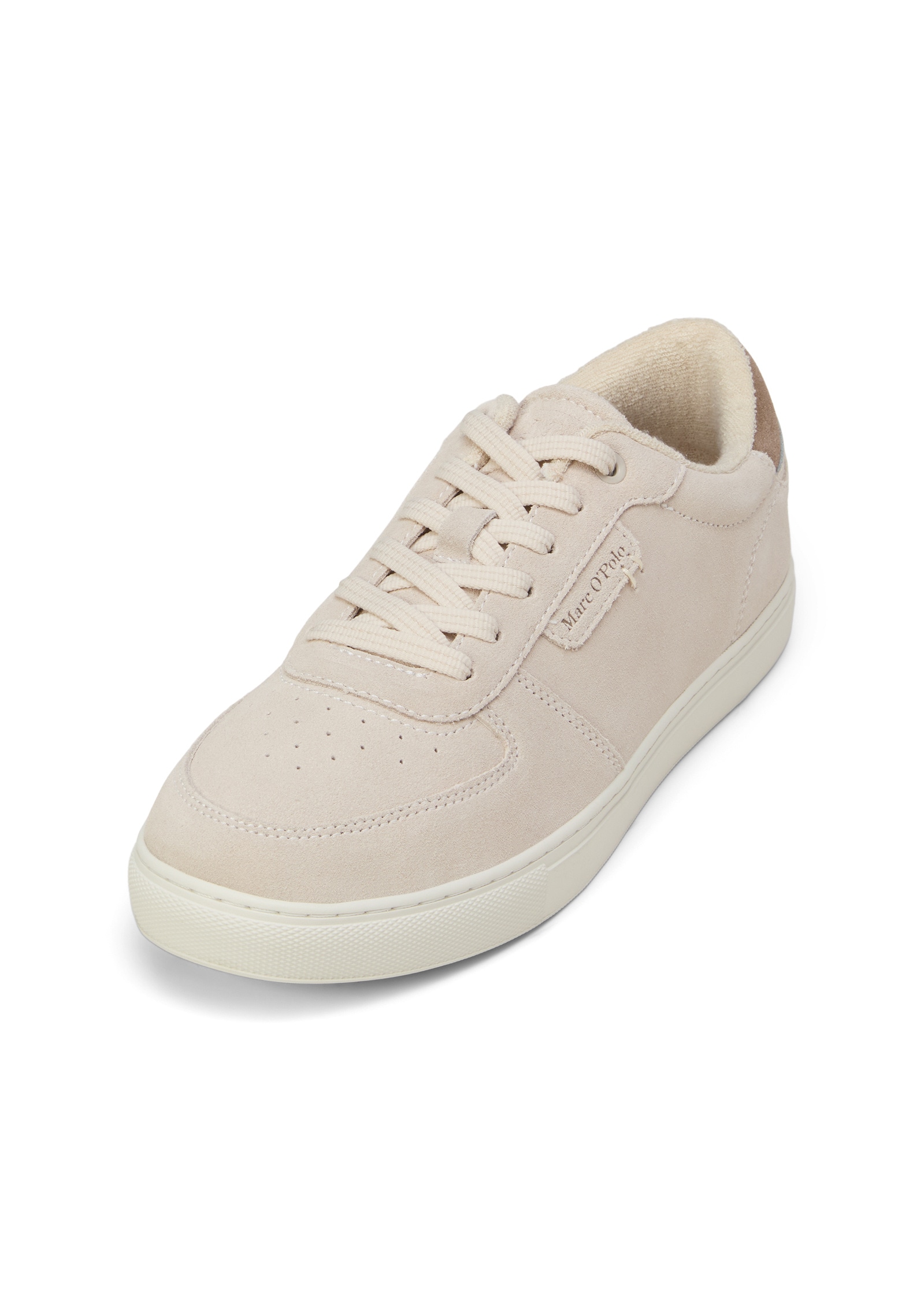 Sneaker MARC O'POLO "aus Veloursleder mit Frotteefutter", Herren, Gr. 44, dapple gray, Obermaterial: 100% Leder (Rind), unifarben, Schuhe Sneaker