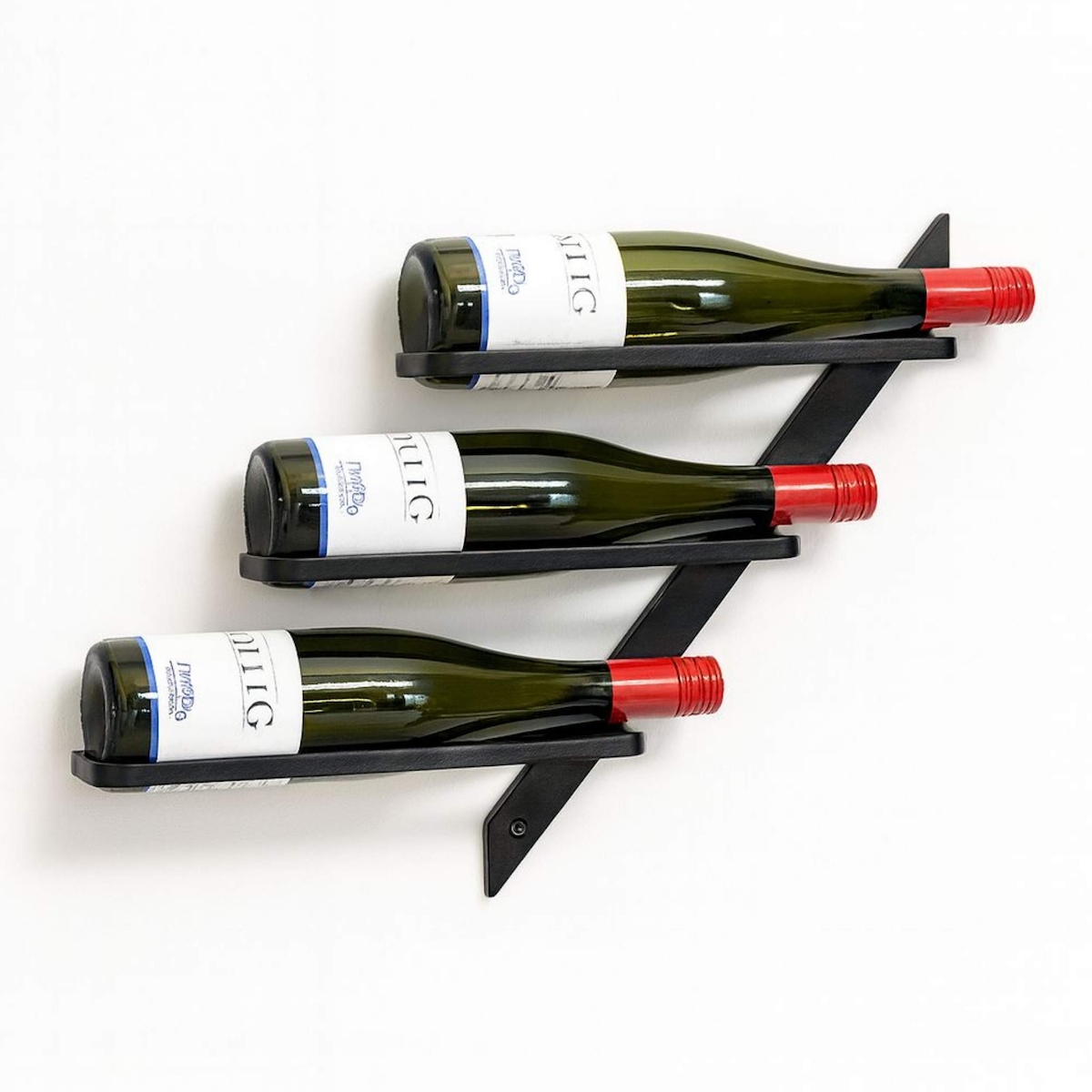 DanDiBo Weinregal Wand Metall Schwarz Modern 96692 Flaschenregal Schmal Wandmontage Wine Rack Weinflaschenhalter Weinhalter Flaschenhalter Image