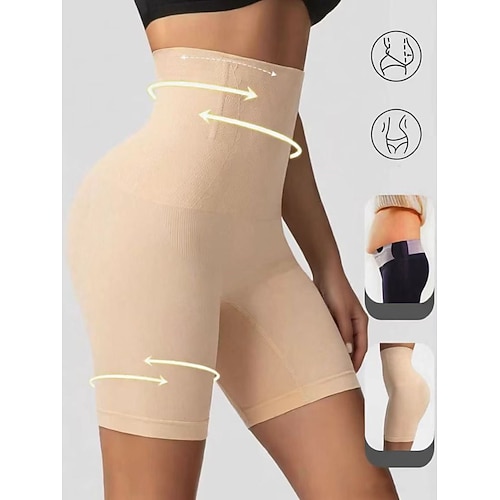 Damen Formende Unterwäsche Schwitzgürtel Mode Einfach Einfarbig Elastischer Bund Täglich Heim Urlaub Schwarz Braun Khaki Sommer Frühling Herbst Normale Passform Image