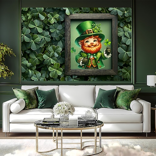 St. Patricks Day Tapisserie Banner Decke Elf Niedlich Romantisch 3D Schlafzimmer Wohnzimmer Wohnheim Jugendzimmer Studentenwohnheim Wandveranda Wohndeko Image