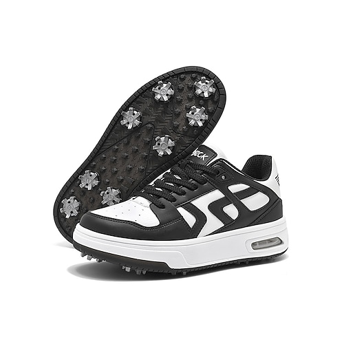 Weiße Herren-Golfschuhe mit Luftpolsterung, leichter Stützsohle, sportlich-modernem Design, ideal für Golf und Outdoor-Training Image