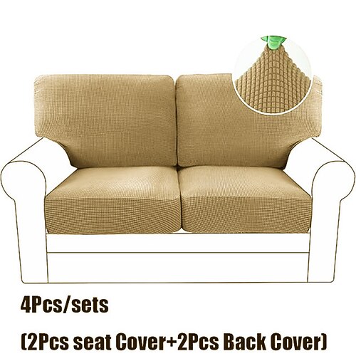 Minimalistisches Luxus-Stretch-Sofakissenbezug-Set, kompletter Bezug, rutschfester elastischer Sofaüberzug für 2-/3-Sitzer-Sofas Image