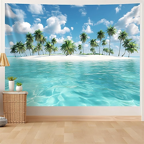Tapisserie Banner Decke Strand 3D Schlafzimmer Wohnzimmer Wohnheim Jugendzimmer Studentenwohnheim Wandveranda Wohndeko Image