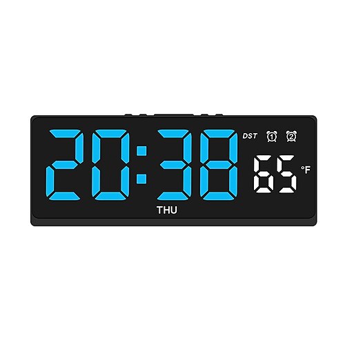 3-in-1 Digitaluhr: Wanduhr, Wandtimer, funktionale LED-Tischuhr mit LED-Digitalwecker und Temperaturanzeige für Schlafzimmer und Wohnräume Image