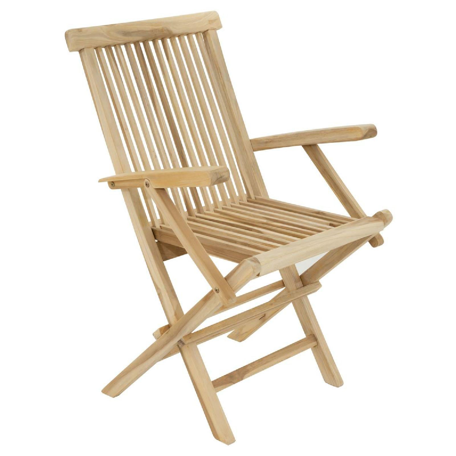 Gartenstuhl VCM "Klappstuhl Gartenstuhl Balkonstuhl Teak Holz natur", braun, Obermaterial: 100% Holz Wood., Stühle, Gartenstuhl